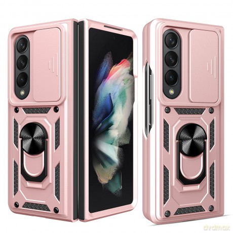 Hybrid Armor Camshield etui Samsung Galaxy Z Fold 4 pancerny pokrowiec z osłoną na aparat różowe