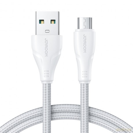 Joyroom kabel USB - micro USB 2.4A Surpass Series do szybkiego ładowania i transferu danych 2 m biały (S-UM018A11)