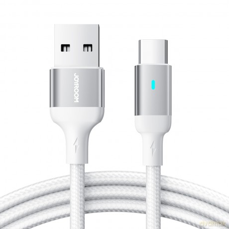 Joyroom kabel USB - USB C 3A do szybkiego ładowania i transferu danych A10 Series 1,2 m biały (S-UC027A10)