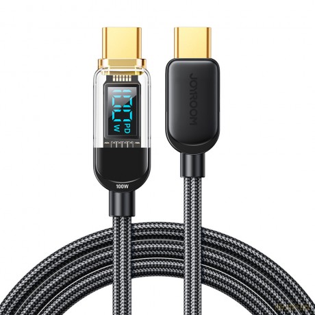 Joyroom kabel USB C - USB C 100W do szybkiego ładowania i transferu danych 1,2 m czarny (S-CC100A4)