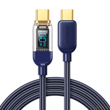 Joyroom kabel USB C - USB C 100W do szybkiego ładowania i transferu danych 1,2 m niebieski (S-CC100A4)