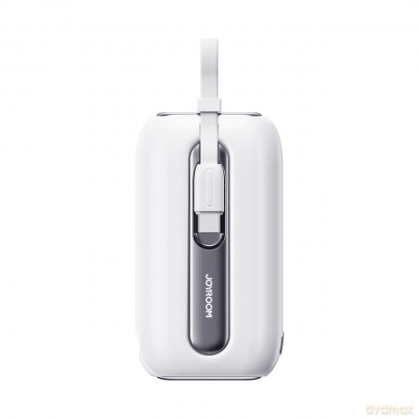 Joyroom powerbank 10000mAh Colorful Series 22.5W z 2 wbudowanymi kablami USB C i Lightning biały (JR-L012)