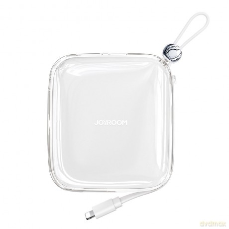 Joyroom powerbank 10000mAh Jelly Series 22.5W z wbudowanym kablem Lightning biały (JR-L003)