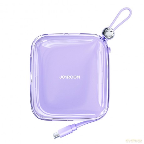 Joyroom powerbank 10000mAh Jelly Series 22.5W z wbudowanym kablem USB C fioletowy (JR-L002)