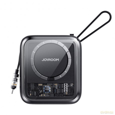 Joyroom powerbank indukcyjny 10000mAh Icy Series 22.5W z wbudowanym kablem Lightning czarny (JR-L007)