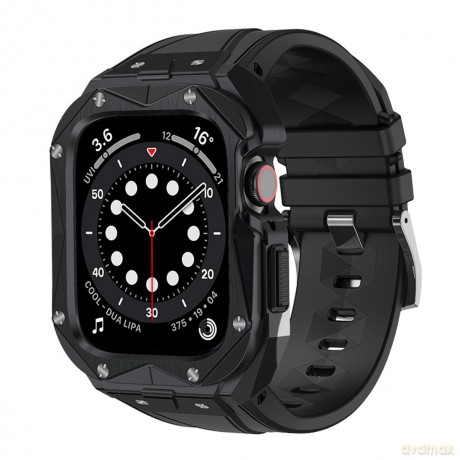 Kingxbar CYF140 2w1 pancerne etui Apple Watch SE, 6, 5, 4 (44 mm) ze stali nierdzewnej z paskiem złote