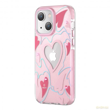 Kingxbar Heart Star Series etui iPhone 14 etui w gwiazdki pink heart