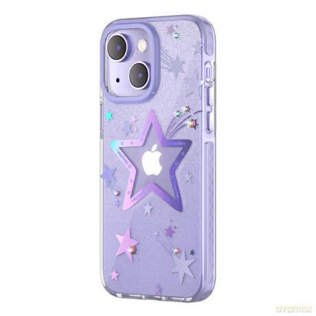 Kingxbar Heart Star Series etui iPhone 14 etui w gwiazdki purple star