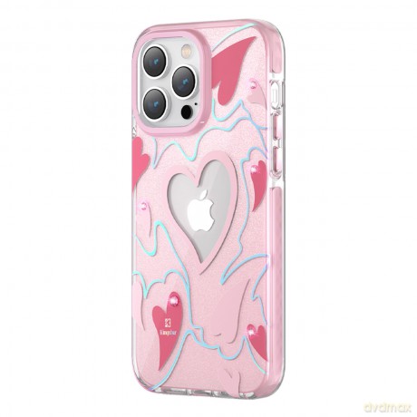 Kingxbar Heart Star Series etui iPhone 14 Pro etui w gwiazdki pink heart