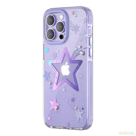 Kingxbar Heart Star Series etui iPhone 14 Pro Max etui w gwiazdki purple star