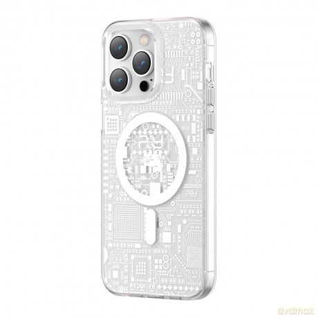 Kingxbar PQY Geek Series magnetyczne etui iPhone 14 Pro MagSafe srebrne