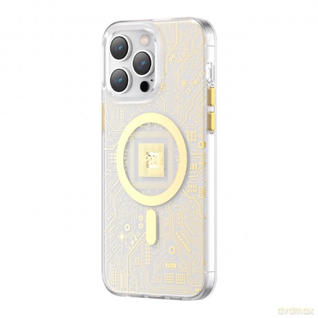 Kingxbar PQY Geek Series magnetyczne etui iPhone 14 Pro Max MagSafe złote
