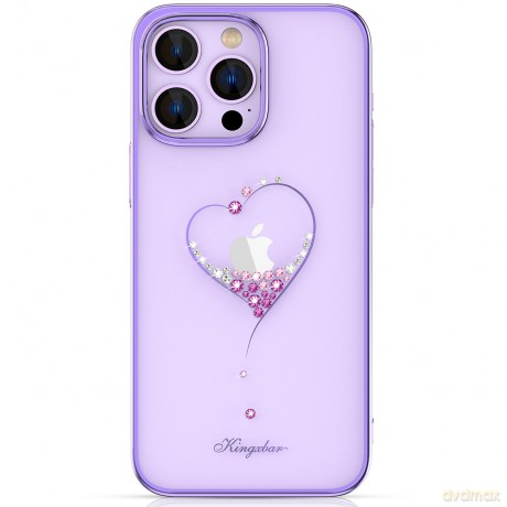 Kingxbar Wish Series etui iPhone 14 ozdobione kryształami fioletowe