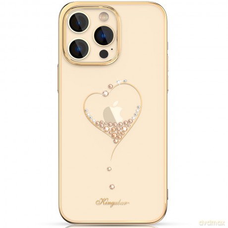 Kingxbar Wish Series etui iPhone 14 Plus ozdobione kryształami złote