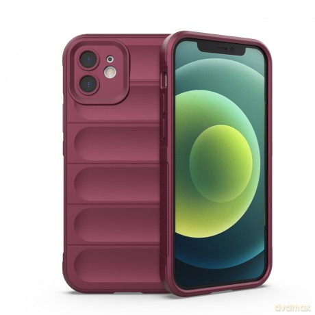 Magic Shield Case etui do iPhone 12 elastyczny pancerny pokrowiec burgundowy