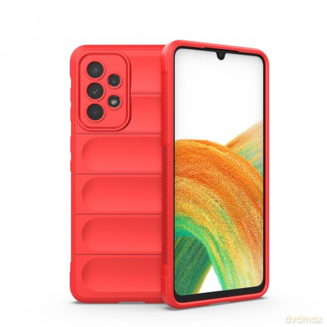 Magic Shield Case etui do Samsung Galaxy A33 5G elastyczny pancerny pokrowiec czerwony