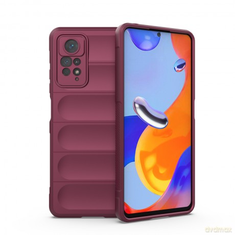 Magic Shield Case etui do Xiaomi Redmi Note 11 Pro elastyczny pancerny pokrowiec burgundowy