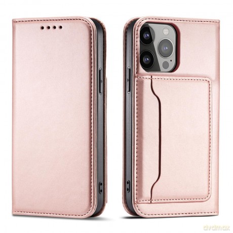 Magnet Card Case etui Samsung Galaxy A34 5G pokrowiec z klapką portfel podstawka różowe