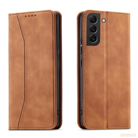 Magnet Fancy Case etui Samsung Galaxy A54 5G pokrowiec z klapką portfel podstawka brązowe