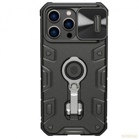 Nillkin CamShield Armor Pro Case etui iPhone 14 Pro Max pancerny pokrowiec z osłoną na aparat ring podstawka czarne
