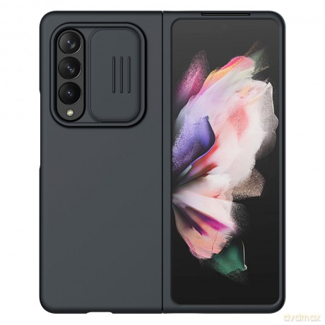 Nillkin CamShield Silky Silicone Case etui pokrowiec z osłoną na aparat do Samsung Galaxy Z Fold 3 czarny