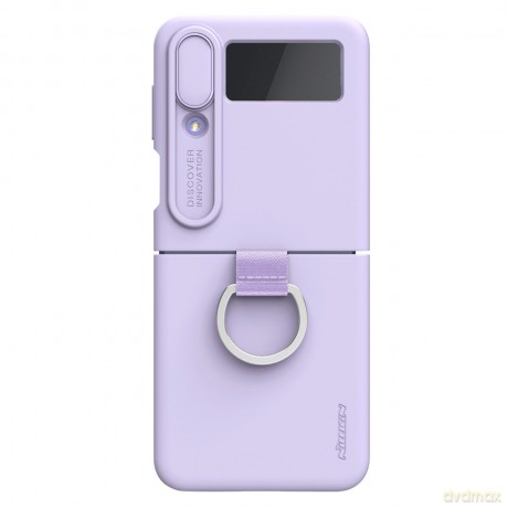 Nillkin CamShield Silky Silicone Case etui Samsung Galaxy Z Flip 4 silikonowy pokrowiec z osłoną na aparat fioletowe