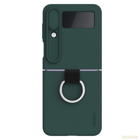 Nillkin CamShield Silky Silicone Case etui Samsung Galaxy Z Flip 4 silikonowy pokrowiec z osłoną na aparat zielone