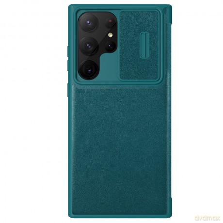Nillkin Qin Leather Pro Case etui Samsung Galaxy S23 Ultra pokrowiec z klapką osłona na aparat zielone