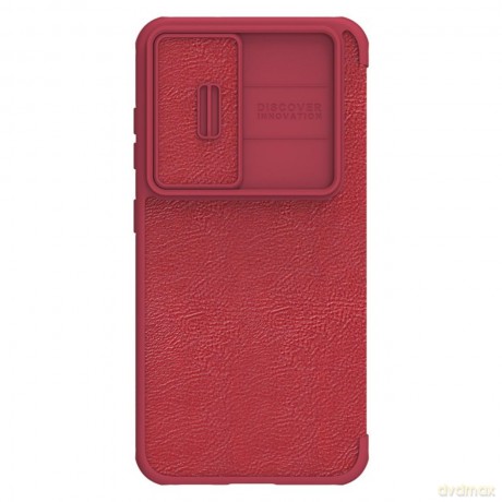 Nillkin Qin Leather Pro Case etui Samsung Galaxy S23+ pokrowiec z klapką osłona na aparat czerwone