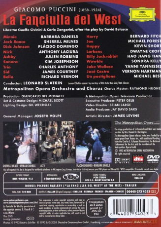 Domingo, Slatkin,The Metropolitan Orch: Puccini:La Fanciulla Del West [DVD]