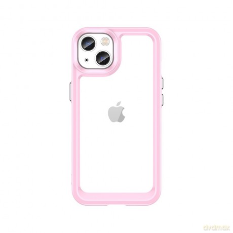 Outer Space Case etui do iPhone 13 sztywny pokrowiec z żelową ramką różowy