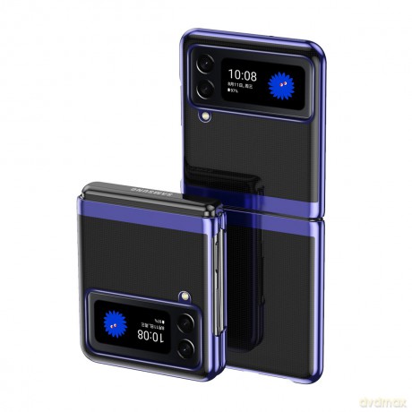 Plating Case etui Samsung Galaxy Z Flip 4 pokrowiec z metaliczną ramką niebieskie