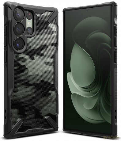 Ringke Fusion X Design etui Samsung Galaxy S23 Ultra kamuflaż czarne