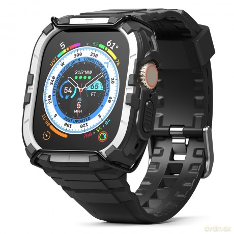 Ringke Fusion-X Guard zestaw 2w1 pancerne etui Apple Watch Ultra 49 mm z paskiem sportowa opaska bransoleta białe