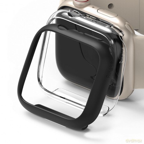 Ringke Slim Watch Case zestaw 2x etui na zegarem smartwatch Watch 7 45mm przezroczysty + czarny (S58884RS)