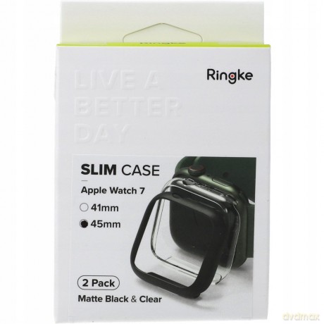 Ringke Slim Watch Case zestaw 2x etui na zegarem smartwatch Watch 7 45mm przezroczysty + czarny (S58884RS)