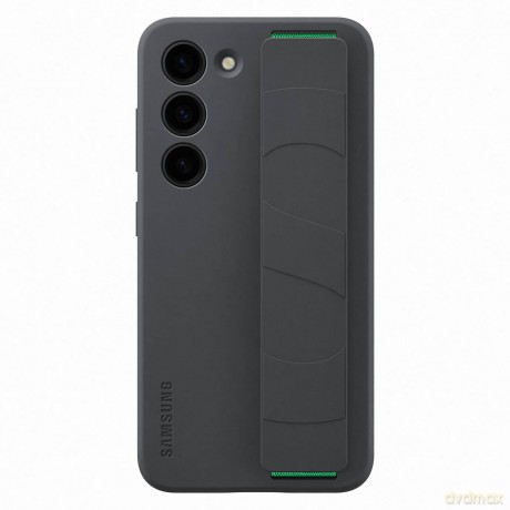 Samsung Silicone Grip Cover etui Samsung Galaxy S23 silikonowy pokrowiec z paskiem na rękę czarne (EF-GS911TBEGWW)