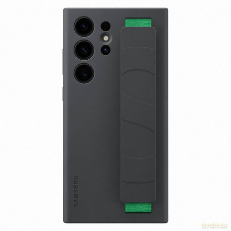 Samsung Silicone Grip Cover etui Samsung Galaxy S23 Ultra silikonowy pokrowiec z paskiem na rękę czarne (EF-GS918TBEGWW)