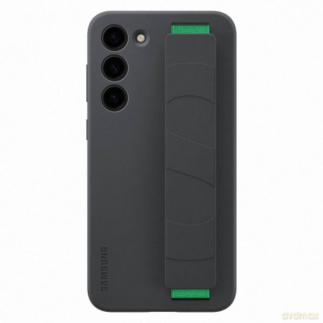 Samsung Silicone Grip Cover etui Samsung Galaxy S23+ silikonowy pokrowiec z paskiem na rękę czarne (EF-GS916TBEGWW)