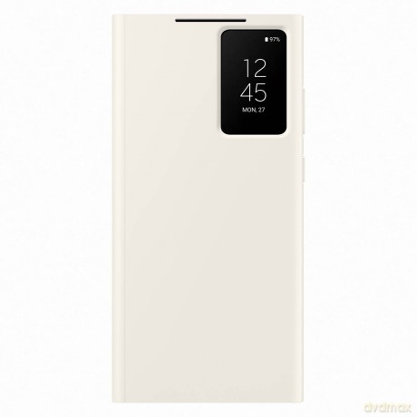 Samsung Smart View Wallet Case etui Samsung Galaxy S23 Ultra pokrowiec z inteligentną klapką okienkiem portfel na kartę kremowe (EF-ZS918CUEGWW)