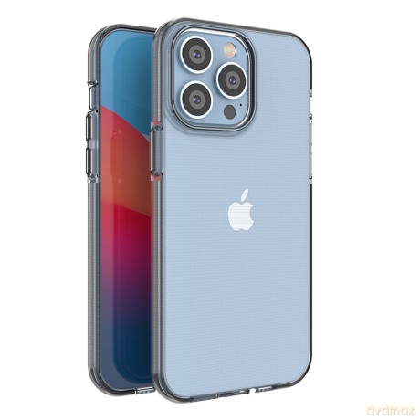 Spring Case etui iPhone 14 Pro Max silikonowy pokrowiec z ramką czarne