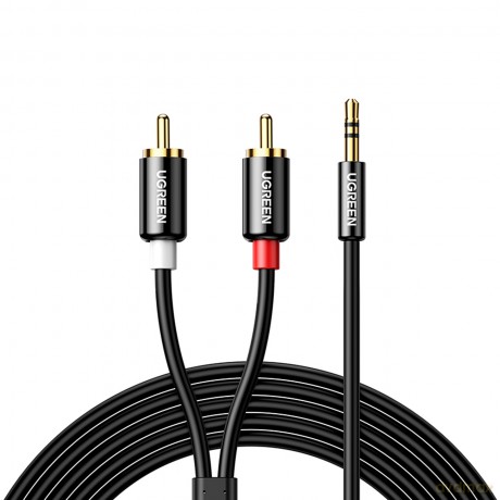 Ugreen kabel przewód audio 3,5 mm mini jack - 2RCA 1,5m czarny (AV116)