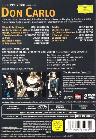 Domingo,Levine,The Metropolitan Opera: Verdi:Don Carlo [2DVD]