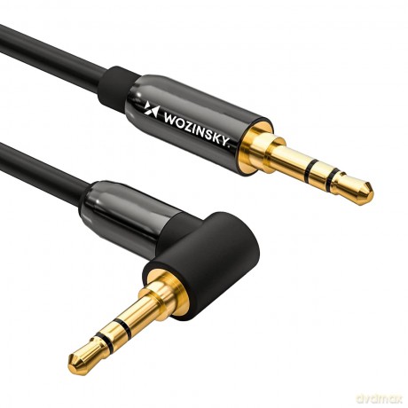 Wozinsky kabel AUX kątowy (męski-męski) kabel mini jack 3 m czarny