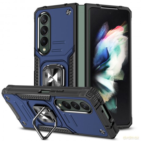 Wozinsky Ring Armor etui Samsung Galaxy Z Fold 4 pancerny pokrowiec uchwyt magnetyczny ring niebieskie