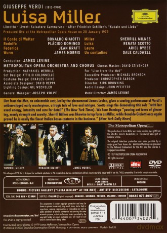 Domingo,Levine,The Metropolitan Opera: Verdi:Luisa Miller [DVD]