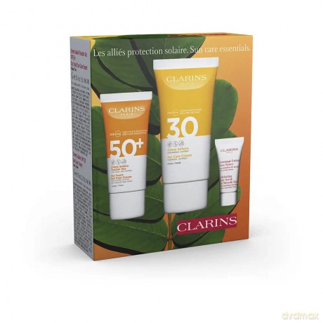 Clarins Zestaw (Dry Touch Cream Spf 50+ 30 ml, Sun Cream Spf 30 75 Ml, Exfoliating Body Scrub 8 Ml)