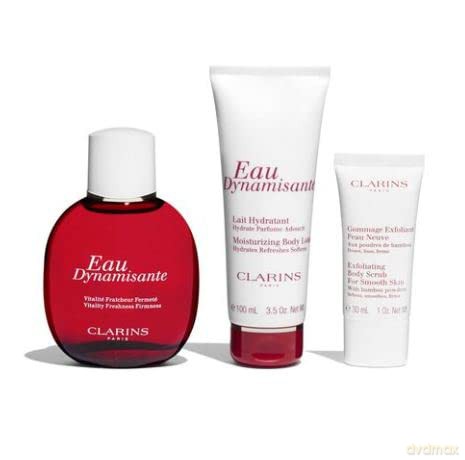 Clarins Zestaw (Eau Dynamisante 100 ml + Eau Dynamisante Body Lotion 100 ml + Exfoliating Body Scrub 30 ml)