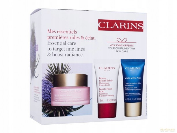 Clarins Zestaw (Multi-Active Day Cream 50 ml + Multi-Active Night Cream Normal Com Skin 15 ml + Beauty Flash Balm 15 ml)