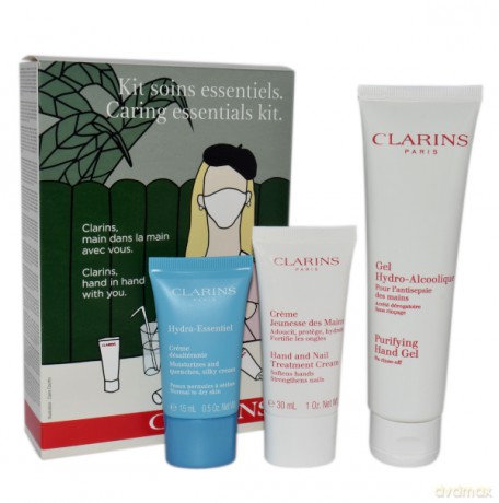 Clarins Zestaw (Purifying Hand Gel 100 ml+Hand Treatment Cream 30 ml+Hydra Essentiel Cream 15 ml)